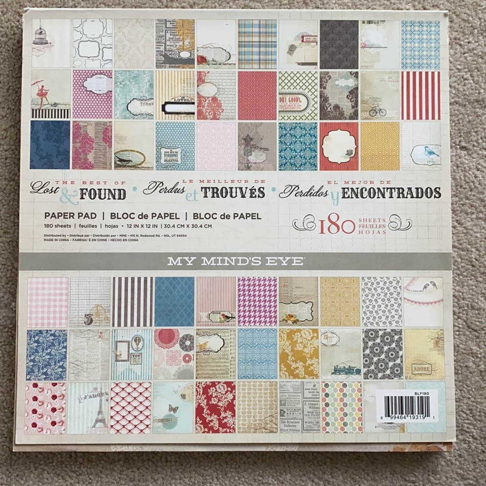 Scrapbook Paper Pad 12x12 original 180sheet